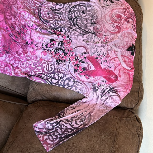 Style & Co breast cancer awareness shirt - Picture 2 of 6